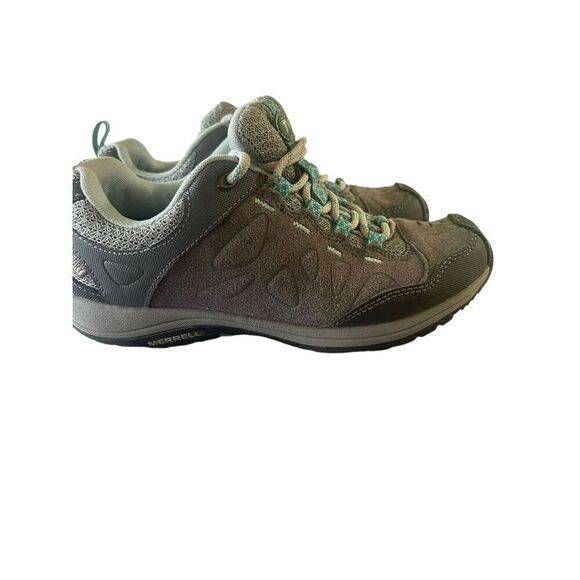 Merrell Womens Gray Lace-Up Suede Mesh Upper Athletic Hiking Shoes Size 6 - Picture 6 of 9